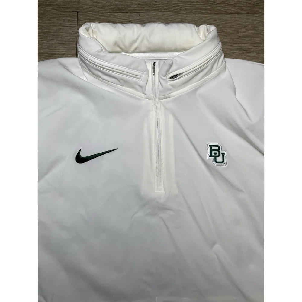 Men's XL Nike Baylor Bears Coaches Repel Lightweight 1/4 Zip Hooded Jacket NCAA